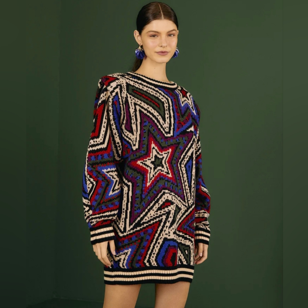 New Farm Rio Mystic Trip Oversized Sweater Dresses